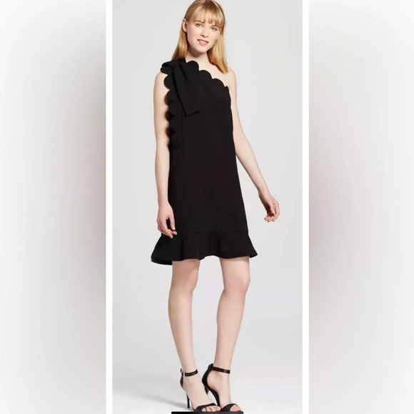 Victoria Beckham for Target Scalloped Bow One Shoulder Dress Womens XL‎ (1508) - Picture 1 of 9